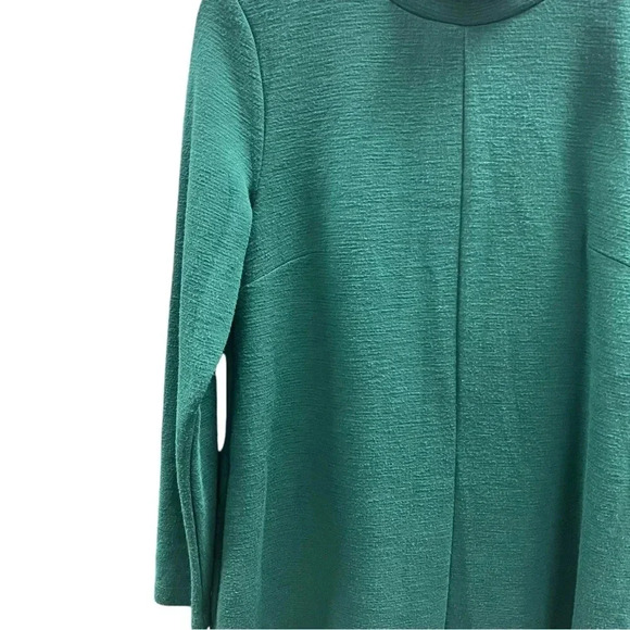 GAP Long Sleeve Mock Neck Swing Dress Size Green Modern Holiday Christmas Mid - Picture 4 of 7